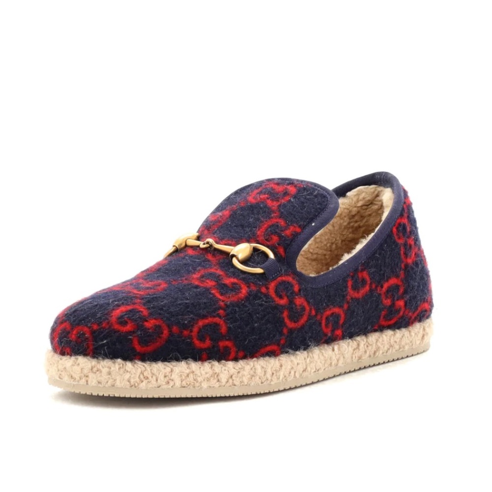 Gucci men’s horsebit wool loafer slipper